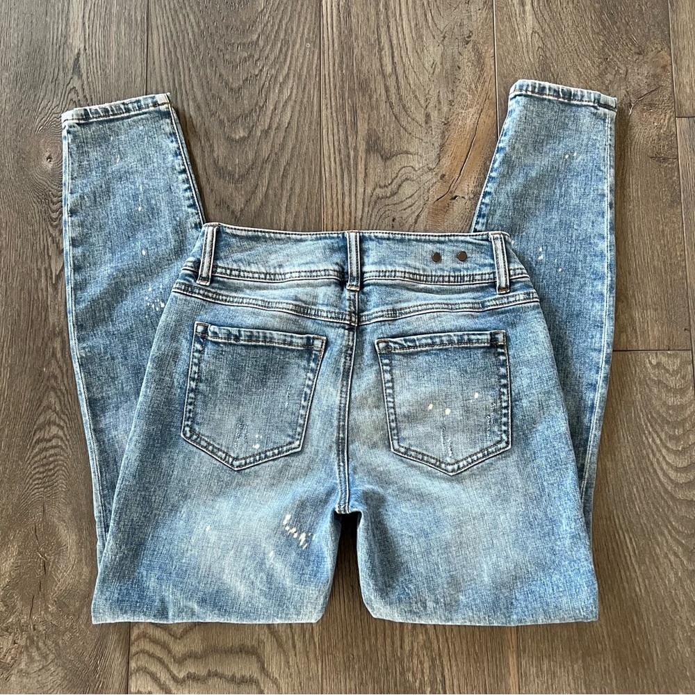 CABI #5492 Cinch Skinny Acid Wash Skinny Denim Jeans Size 4 - Picture 7 of 11